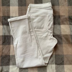 Mid Rise Classic Straight White Jeans.